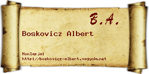 Boskovicz Albert névjegykártya