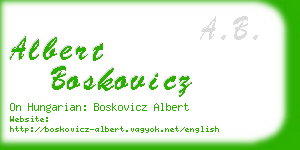 albert boskovicz business card